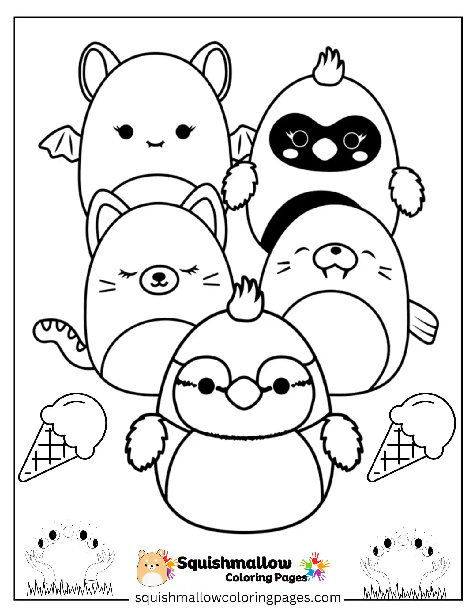 5 Cute Squishmallows Coloring Pages