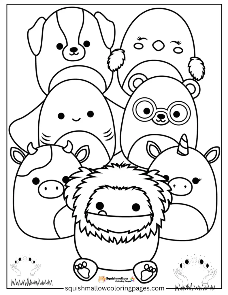 7 Cute Squishmallows Coloring Pages