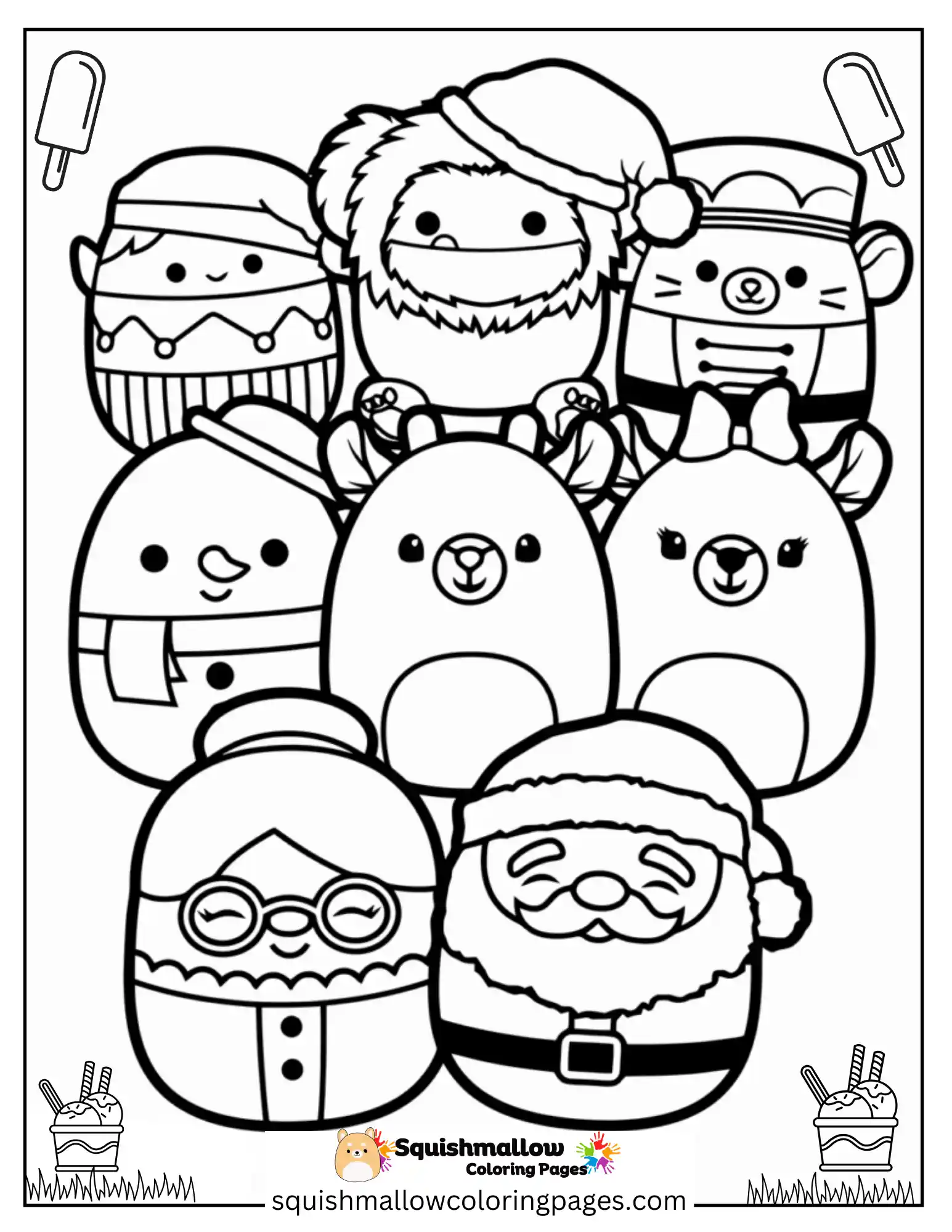 8 Cute Squishmallows Coloring Pages