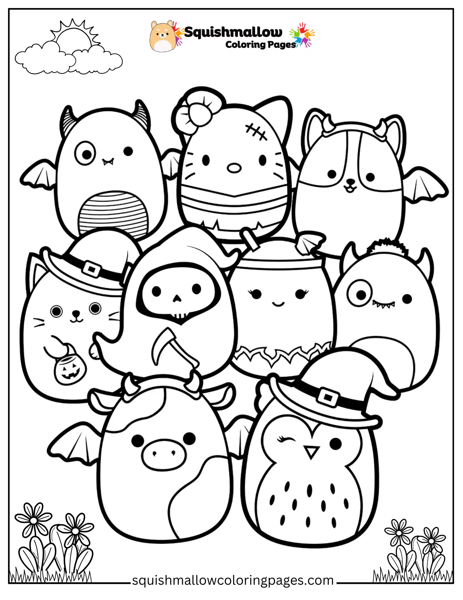 9 Squishmallows Coloring Pages
