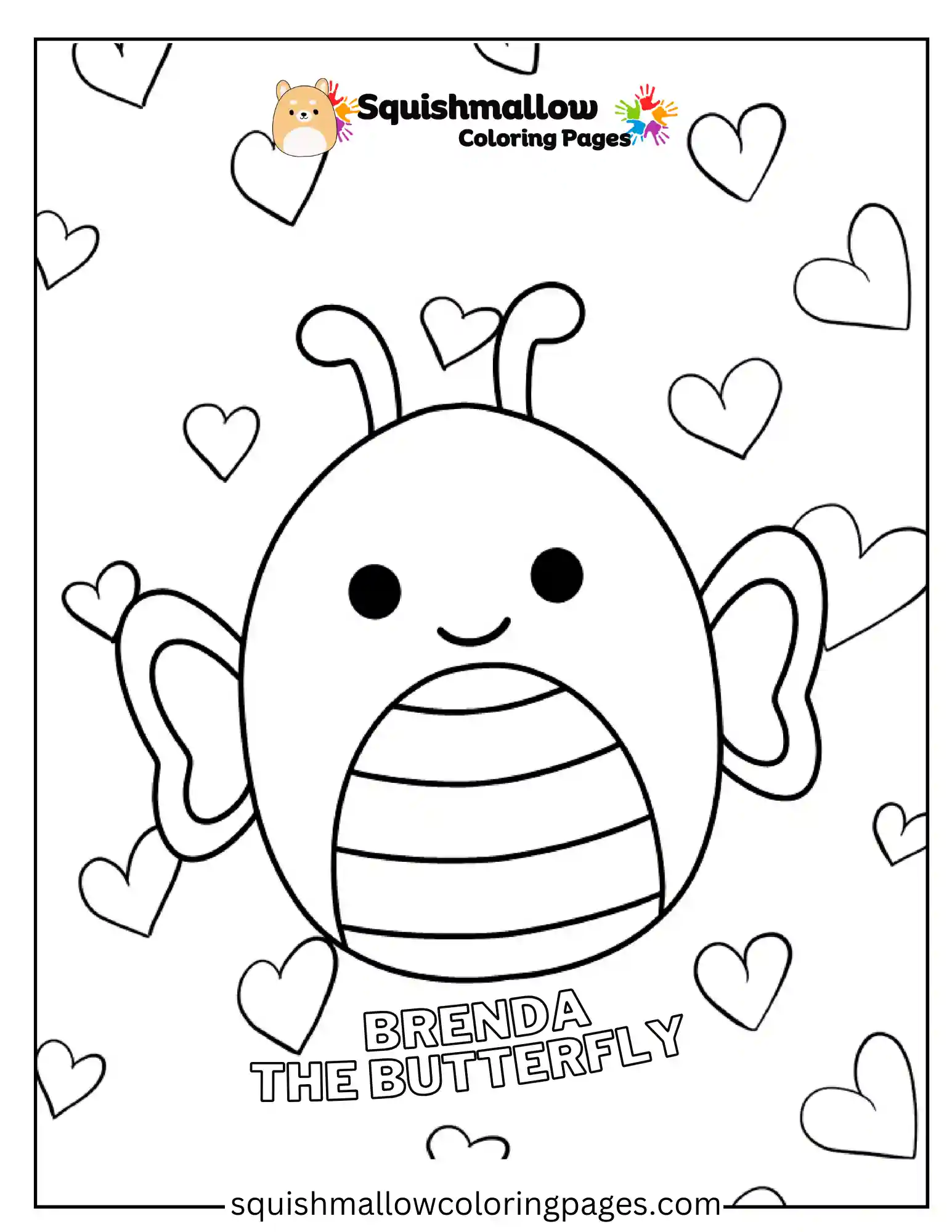 Brenda The Butterfly Squishmallow Coloring Pages