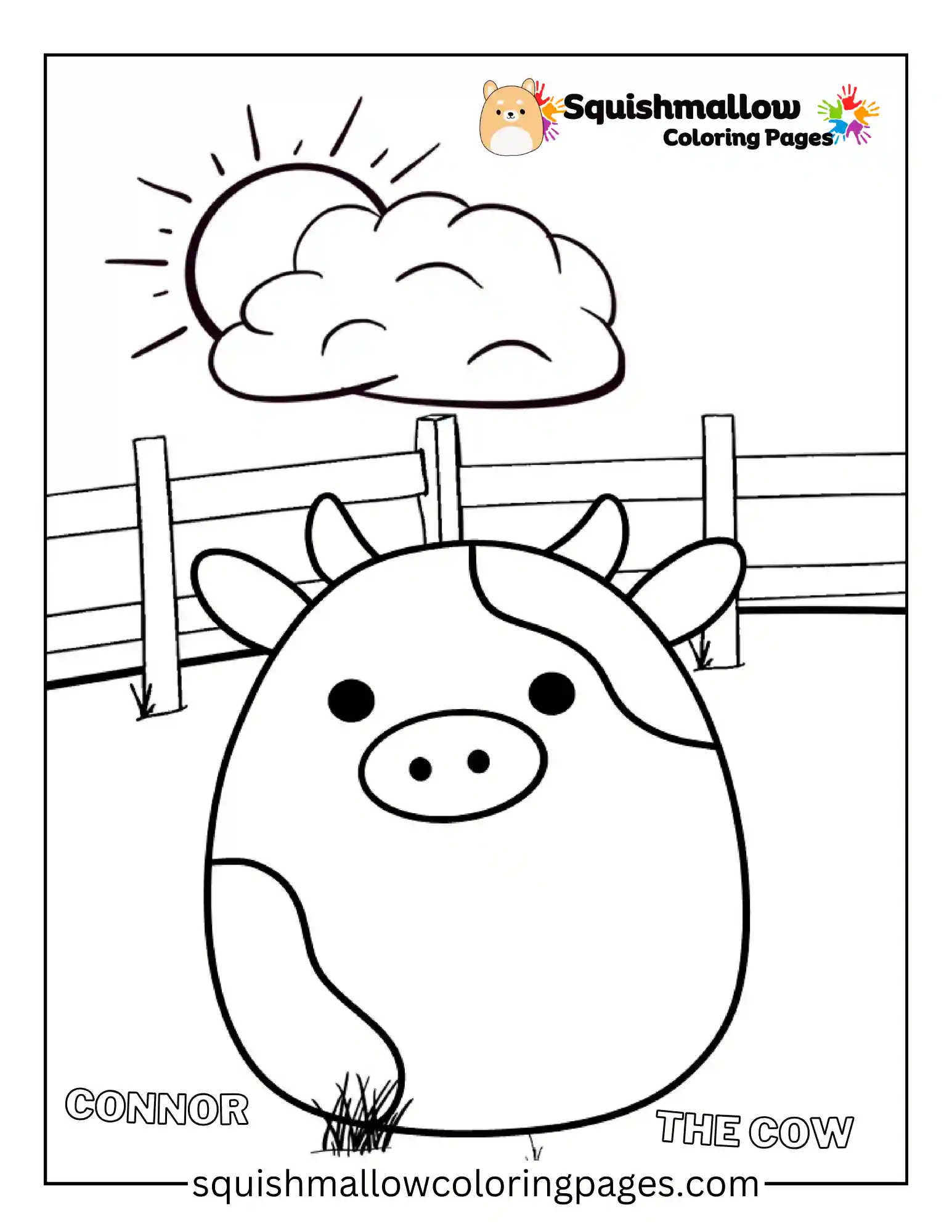 Connor The Cow Squishmallow Coloring Pages