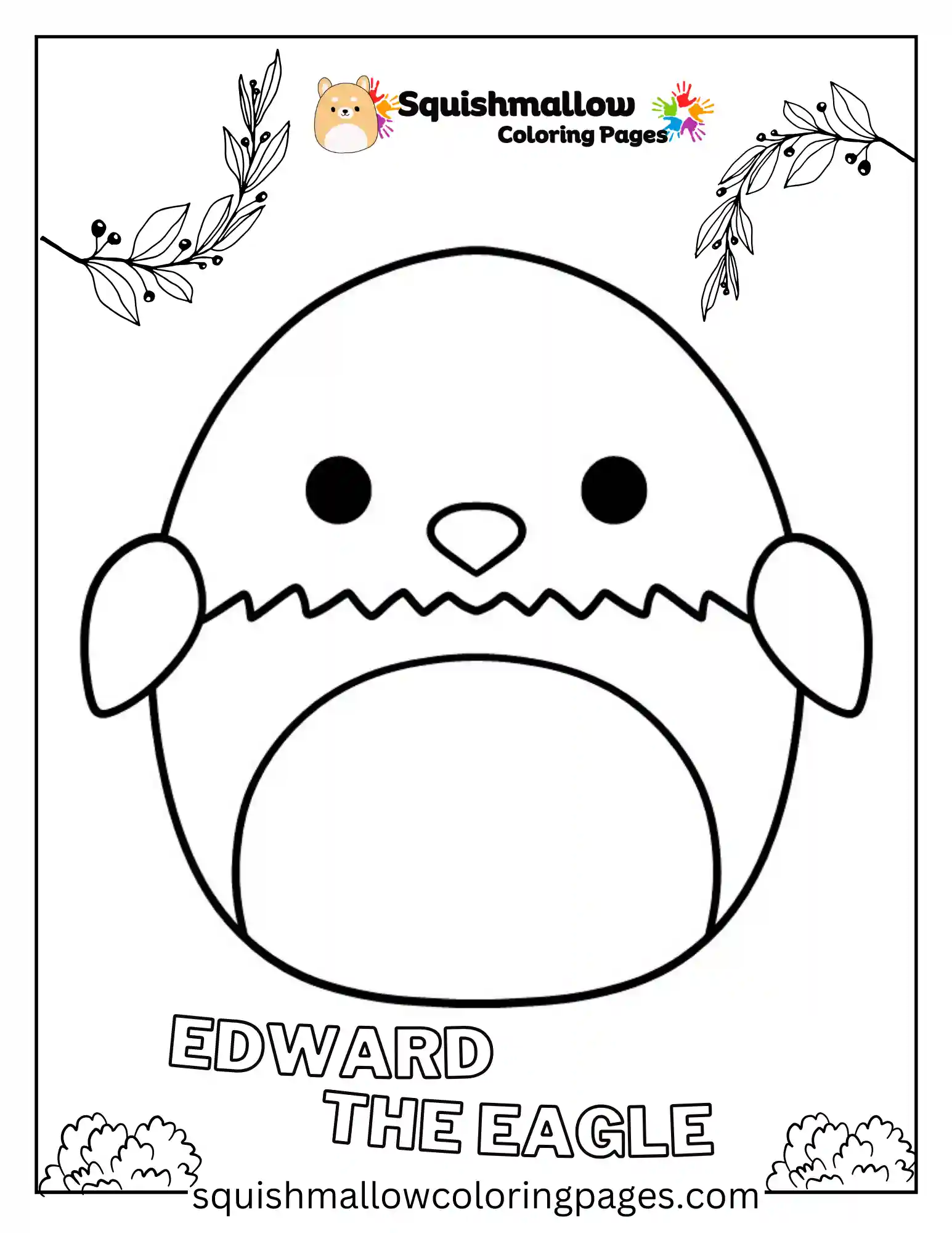 Edward The Eagle Squishmallows Coloring Page