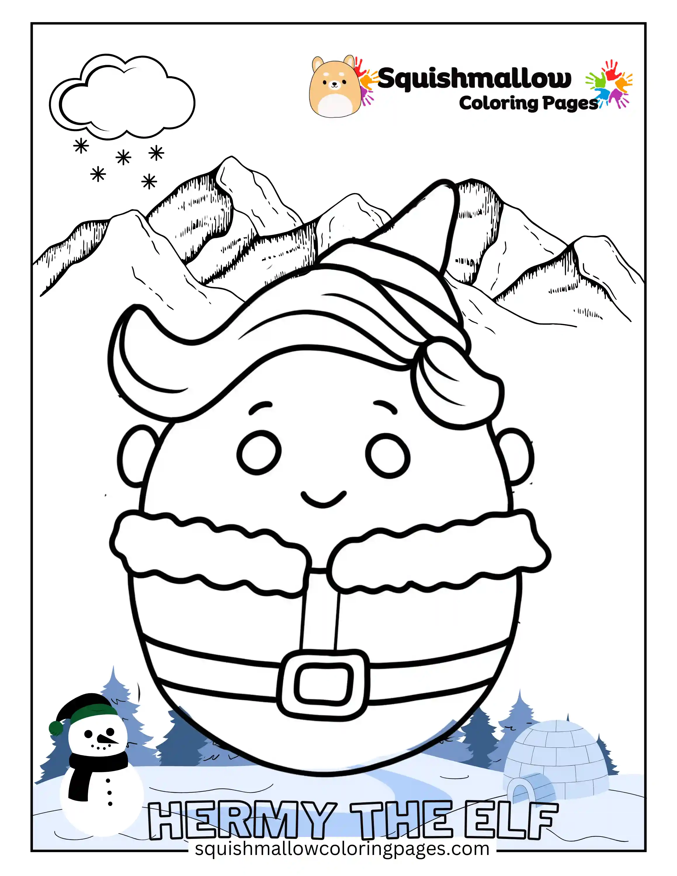Hermy The Elf Squishmallow Coloring Pages
