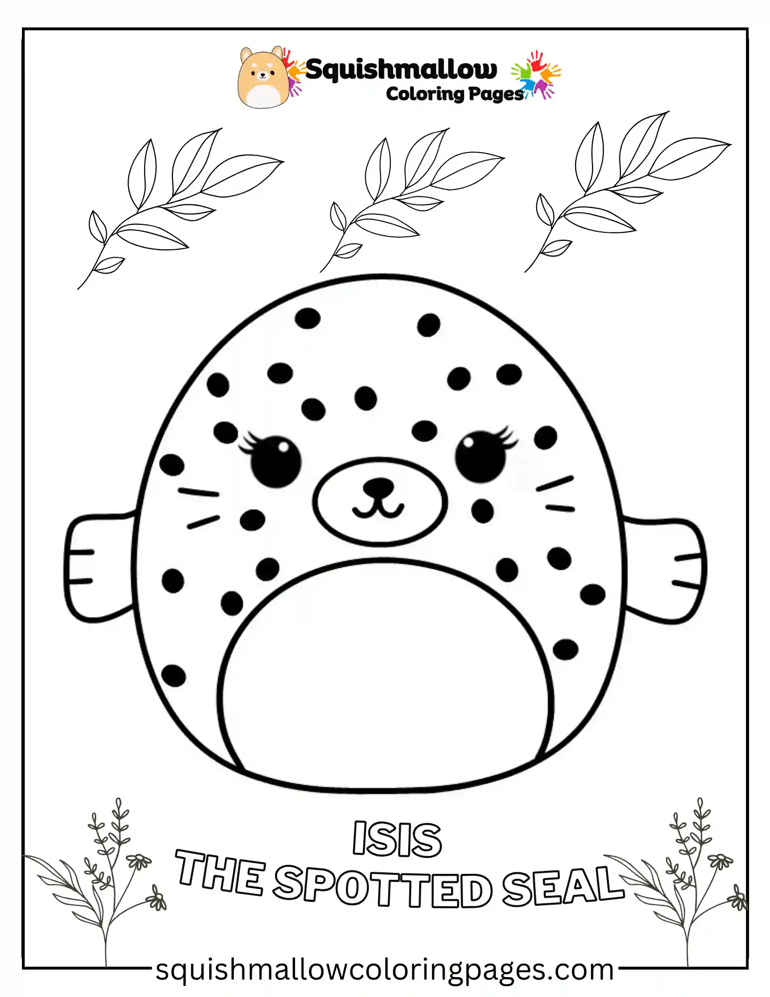 Isis The Spotted Seal Squishmallows Coloring Pages