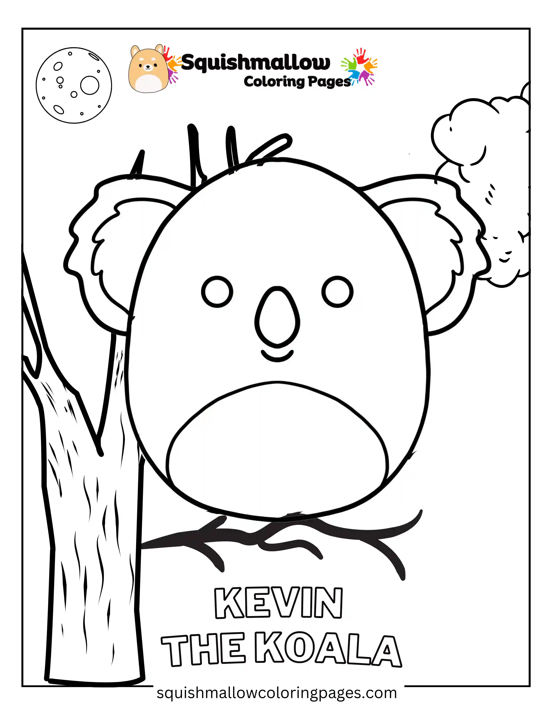 Kevin The Koala Squishmallow Coloring Page