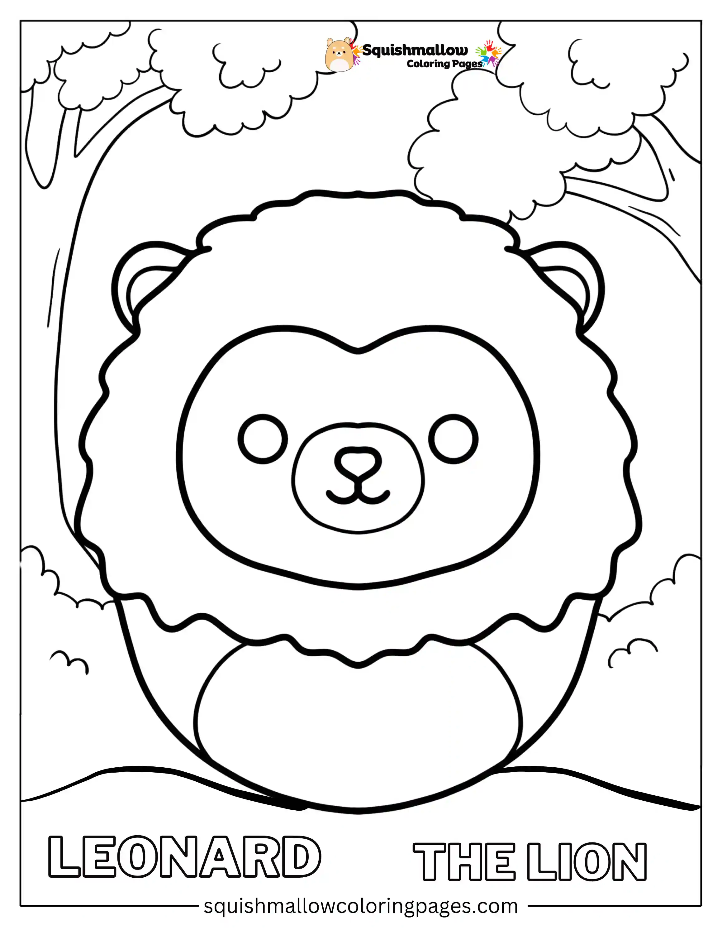 Leonard The Lion Squishmallow Coloring Pages