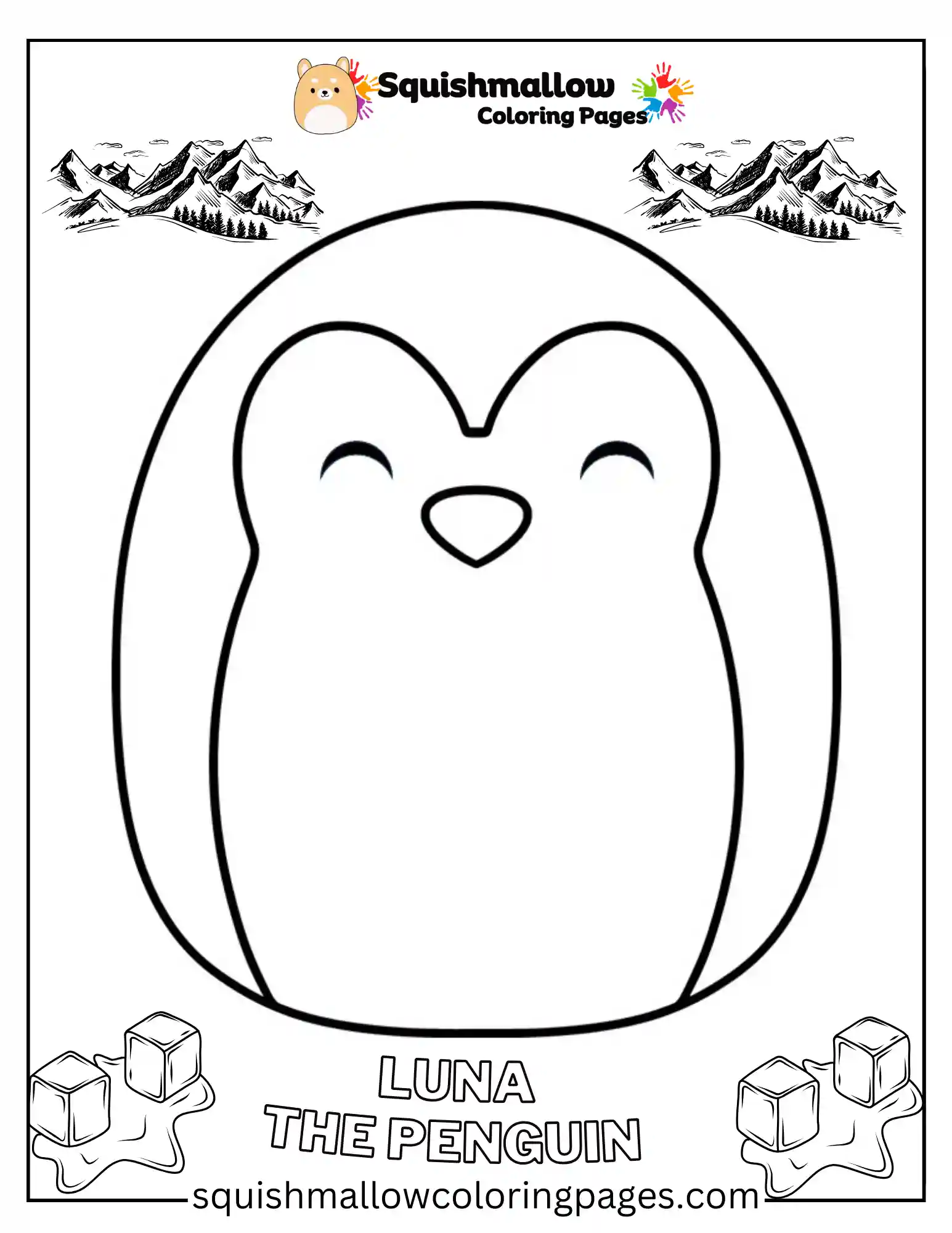 Luna The Penguin Squishmallows Coloring Page