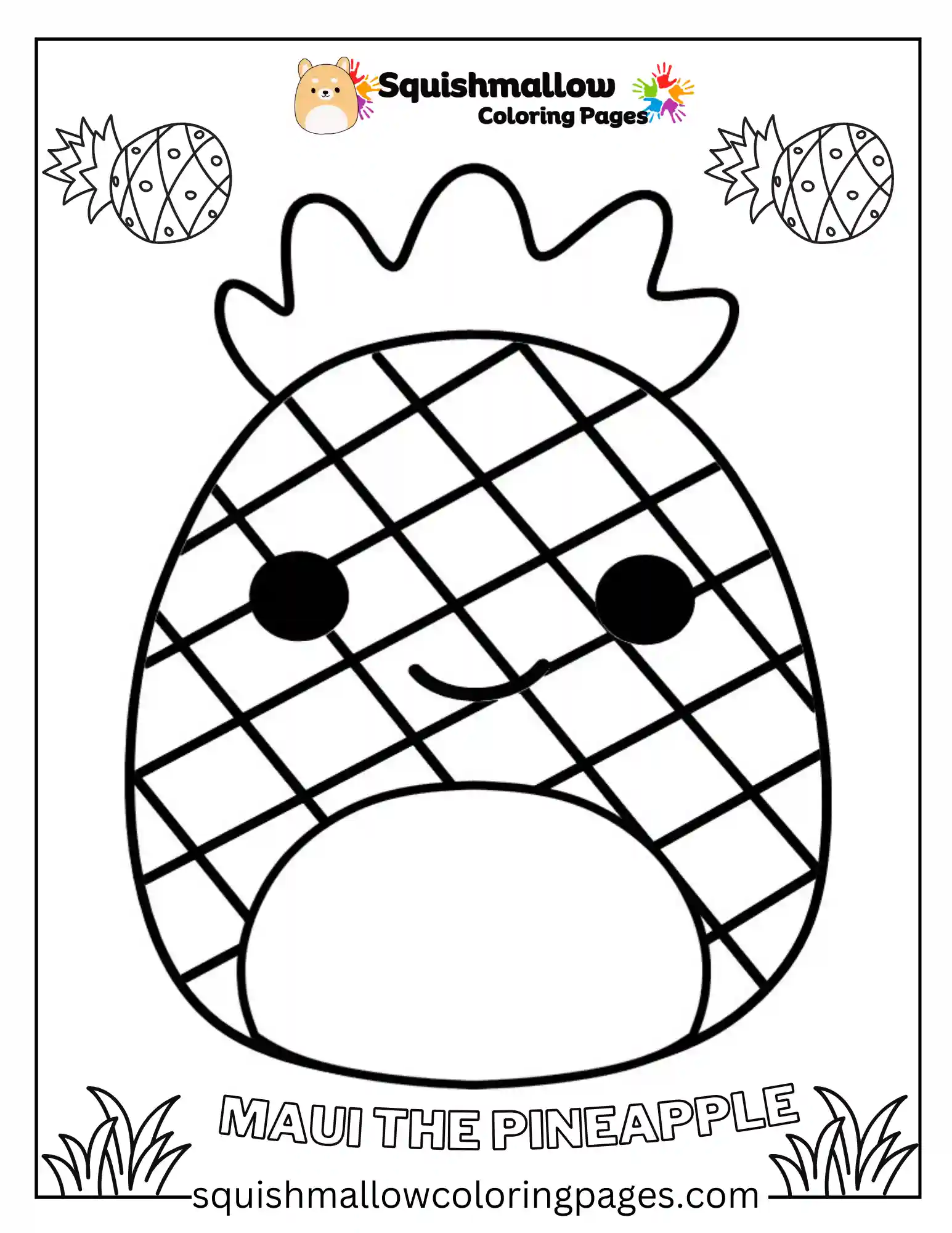 Maui The Pineapple Squishmallows Coloring Pages