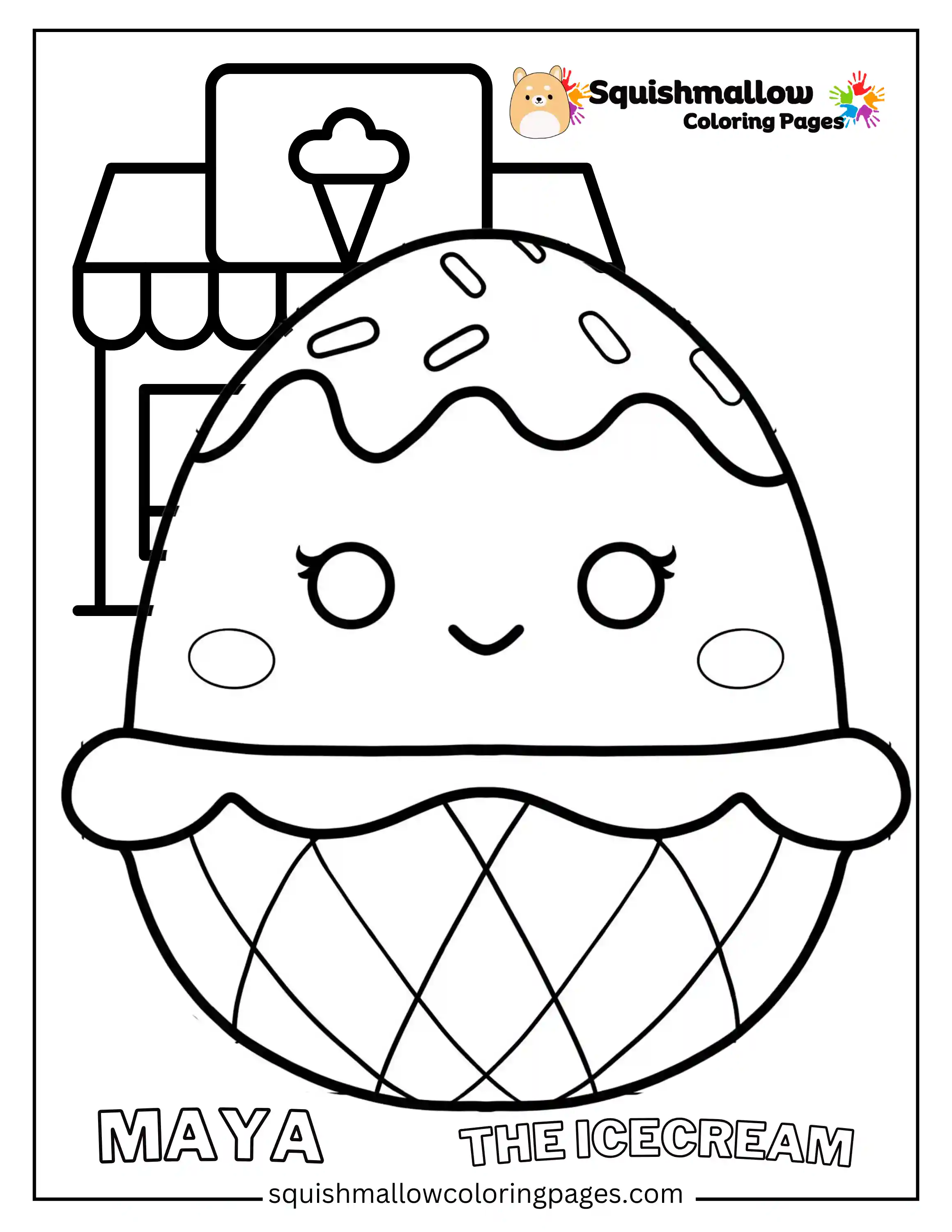 Maya The Icecream Squishmallow Coloring Pages