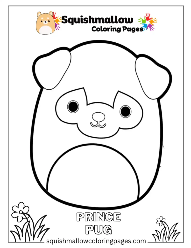 Prince Pug Squishmallow Color Page