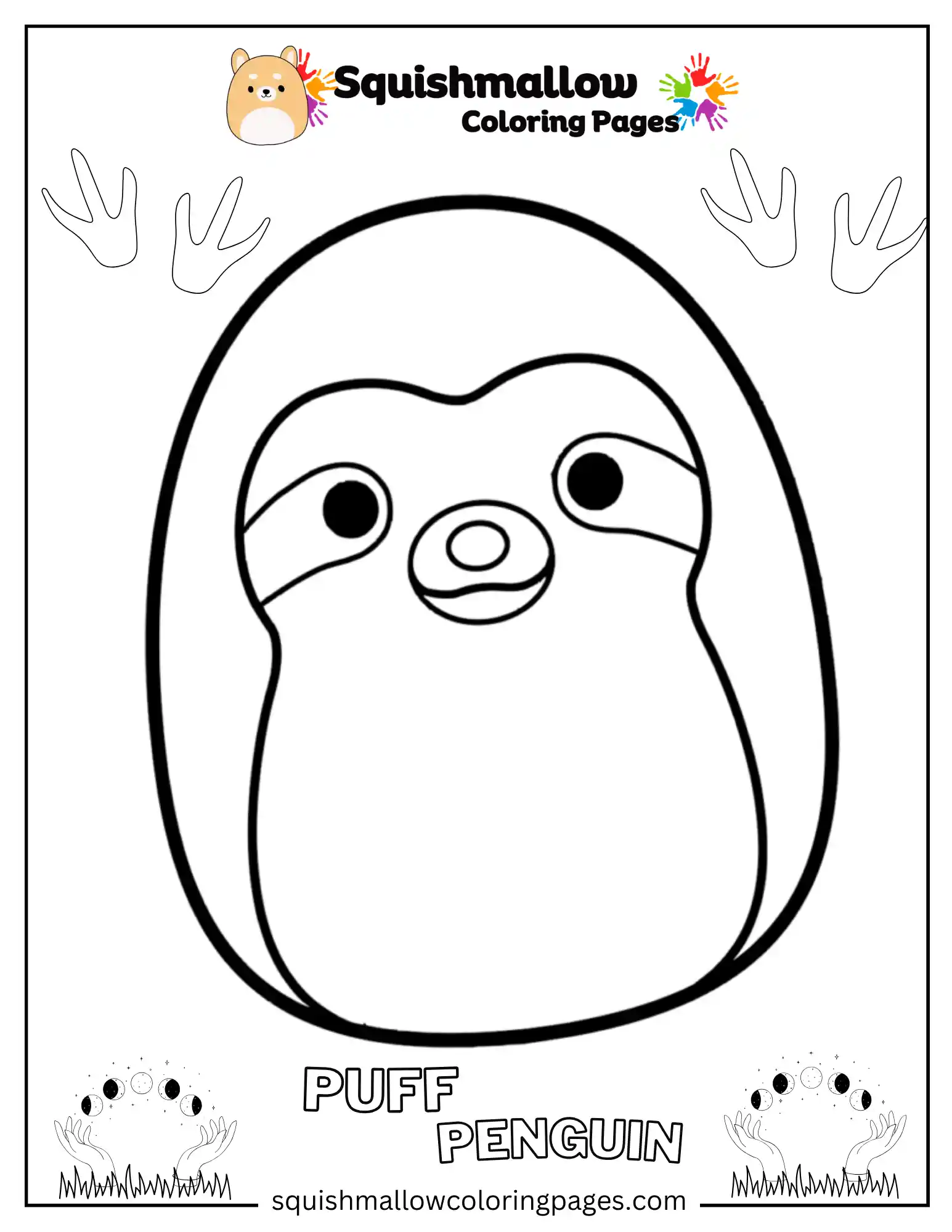 Puff Penguin Squishmallow Color Page
