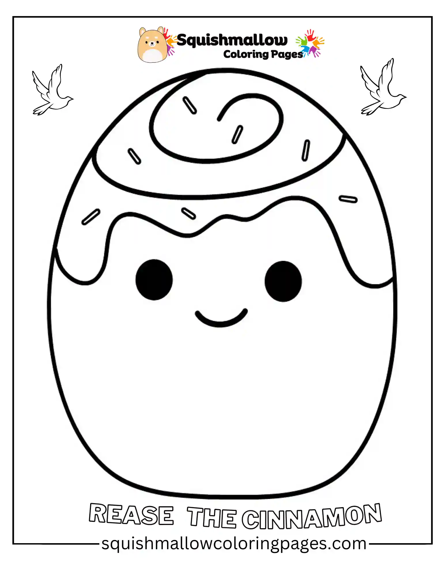 Rease The Cinnamon Squishmallow Coloring Pages