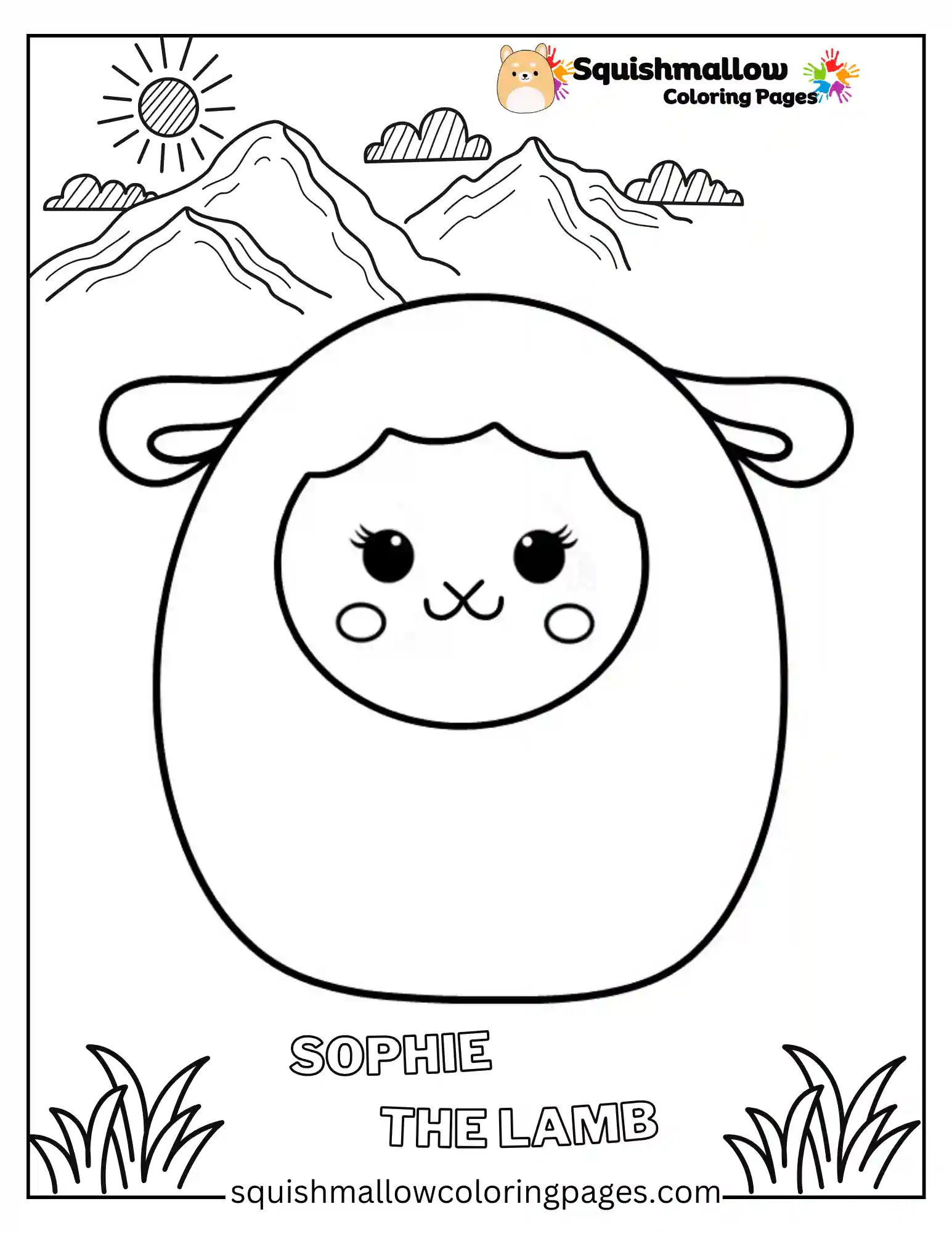 Sophie The Lamb Squishmallow Coloring Pages
