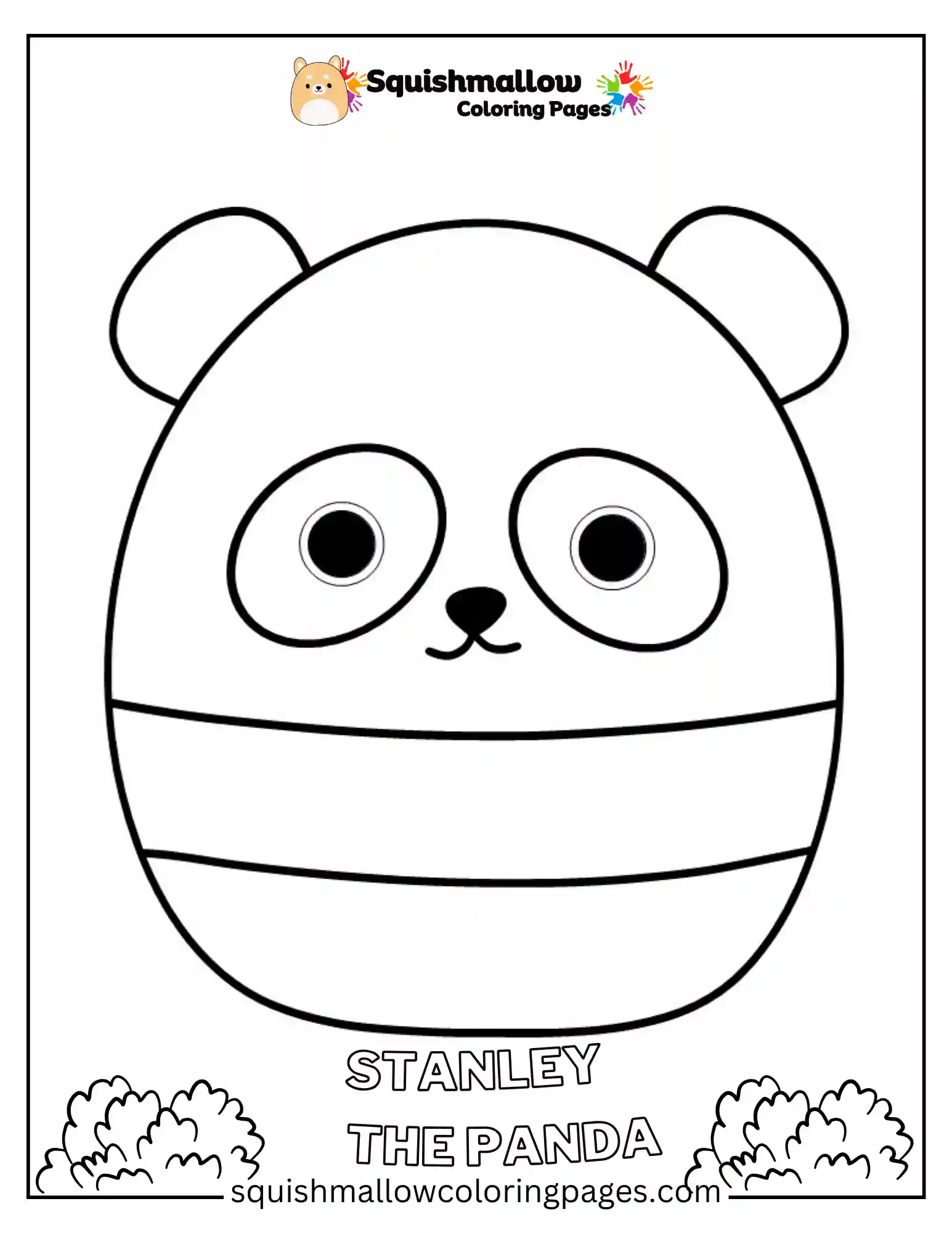 Stanley The Panda Squishmallow Coloring Pages