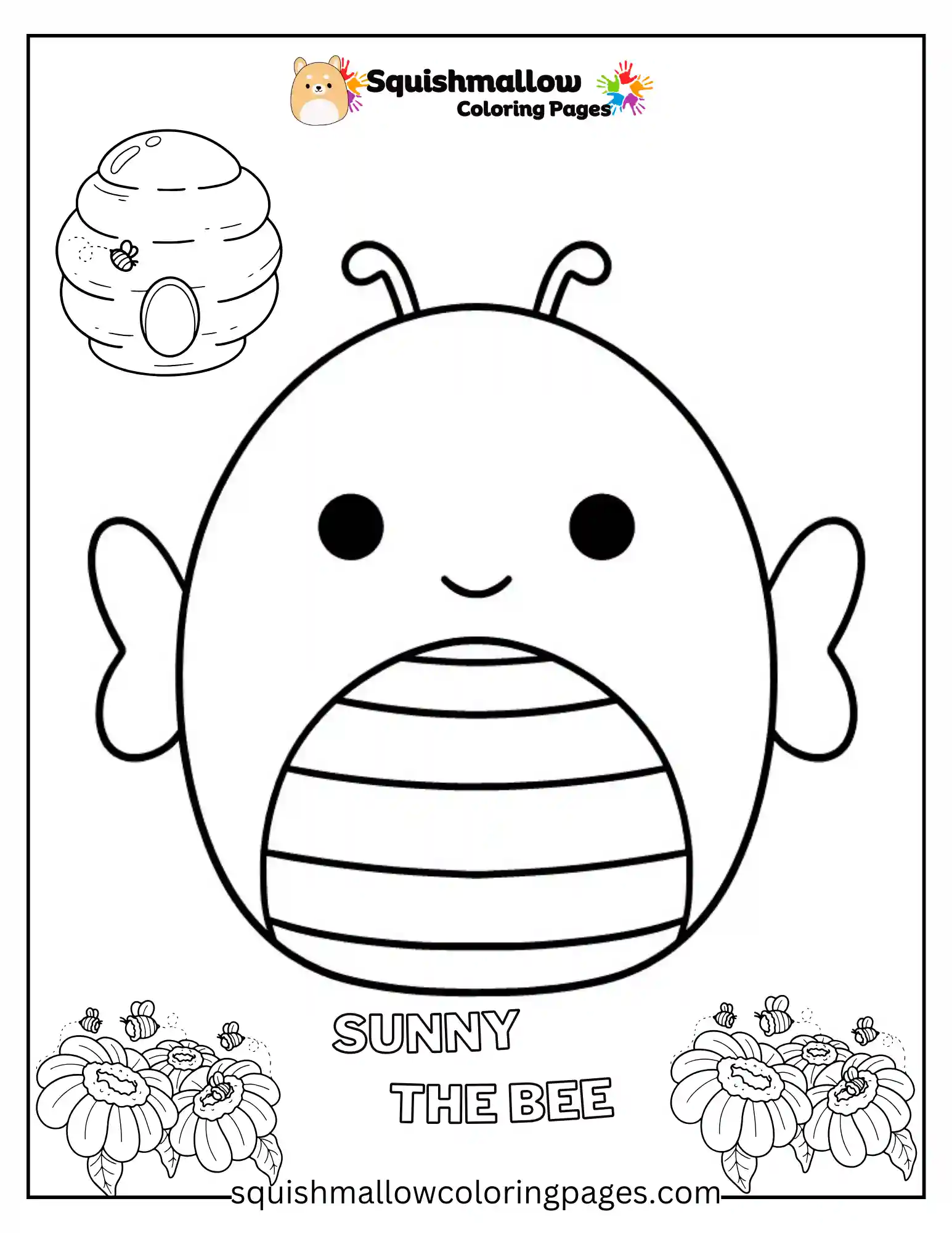 Sunny The Bee Squishmallow Coloring Pages