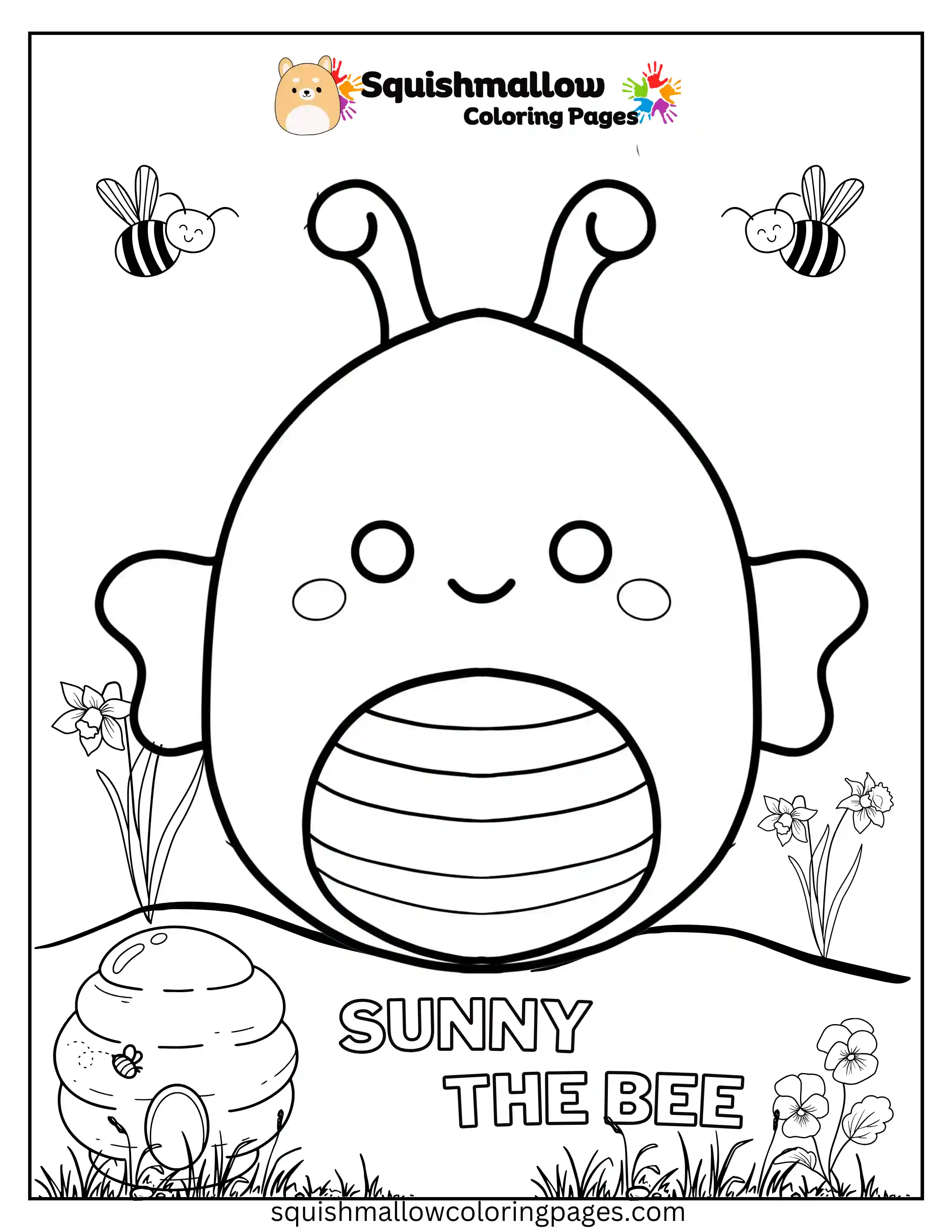 Sunny The Bee Squishmallows Coloring Pages