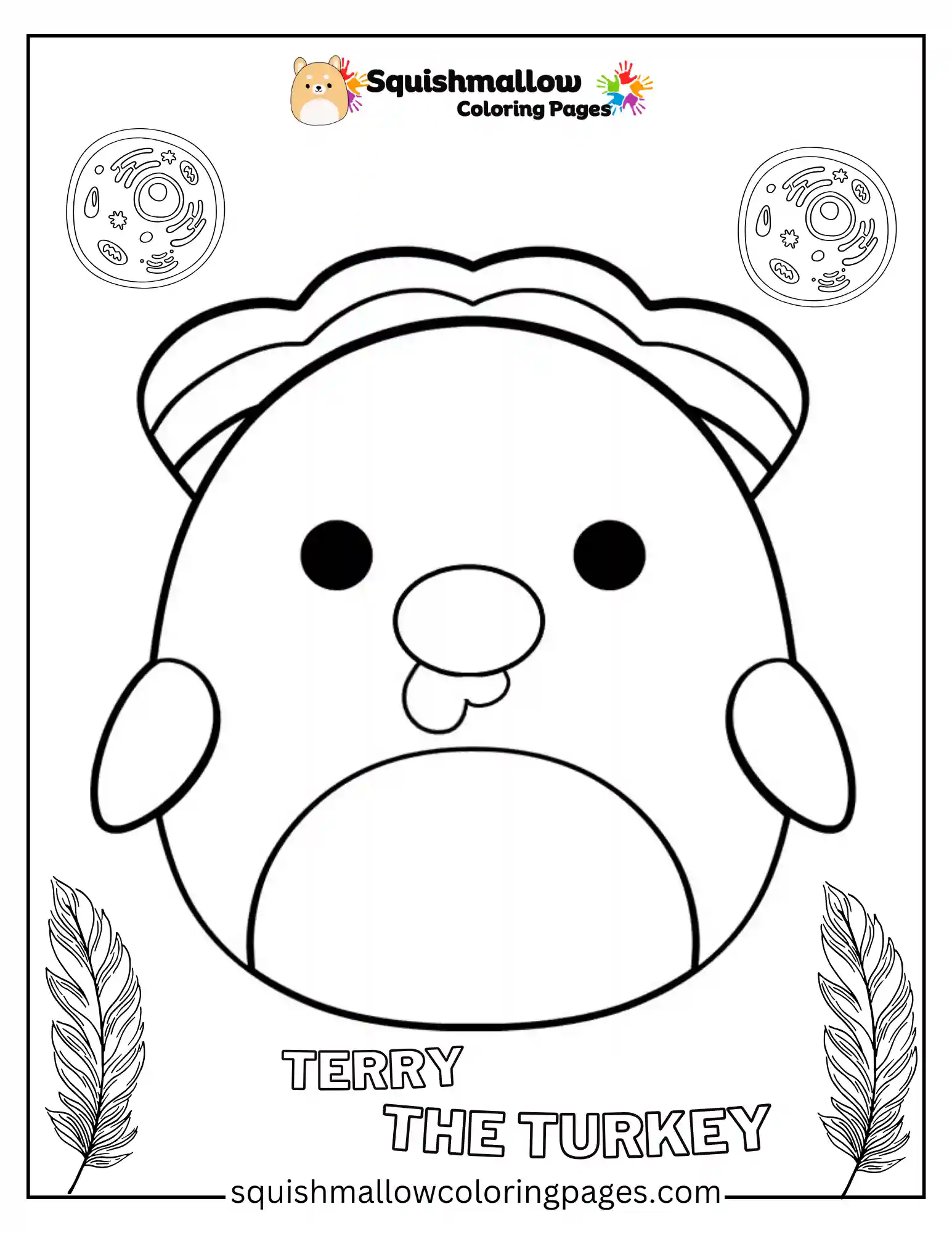 Terry The Turkey Squishmallow Coloring Pages