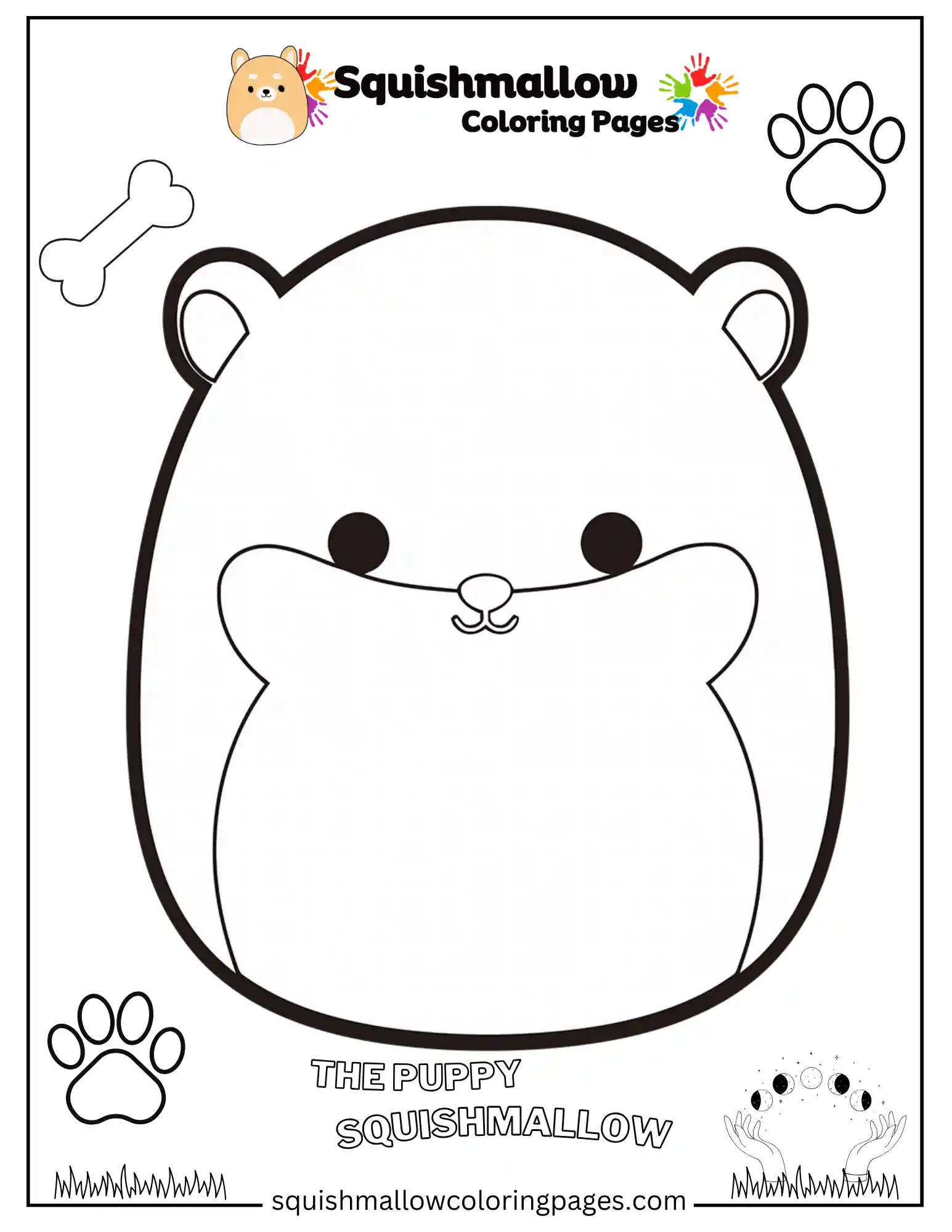 The Puppy Squishmallow Coloring Page