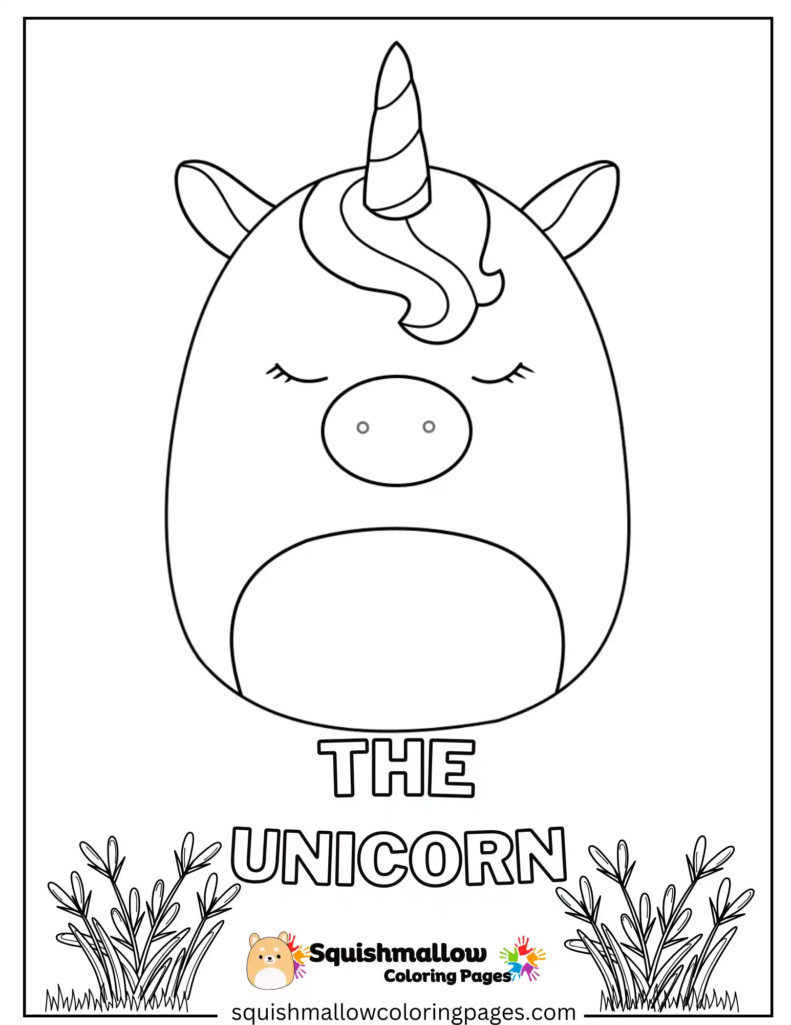 The Unicorn Squishmallow Coloring Pages