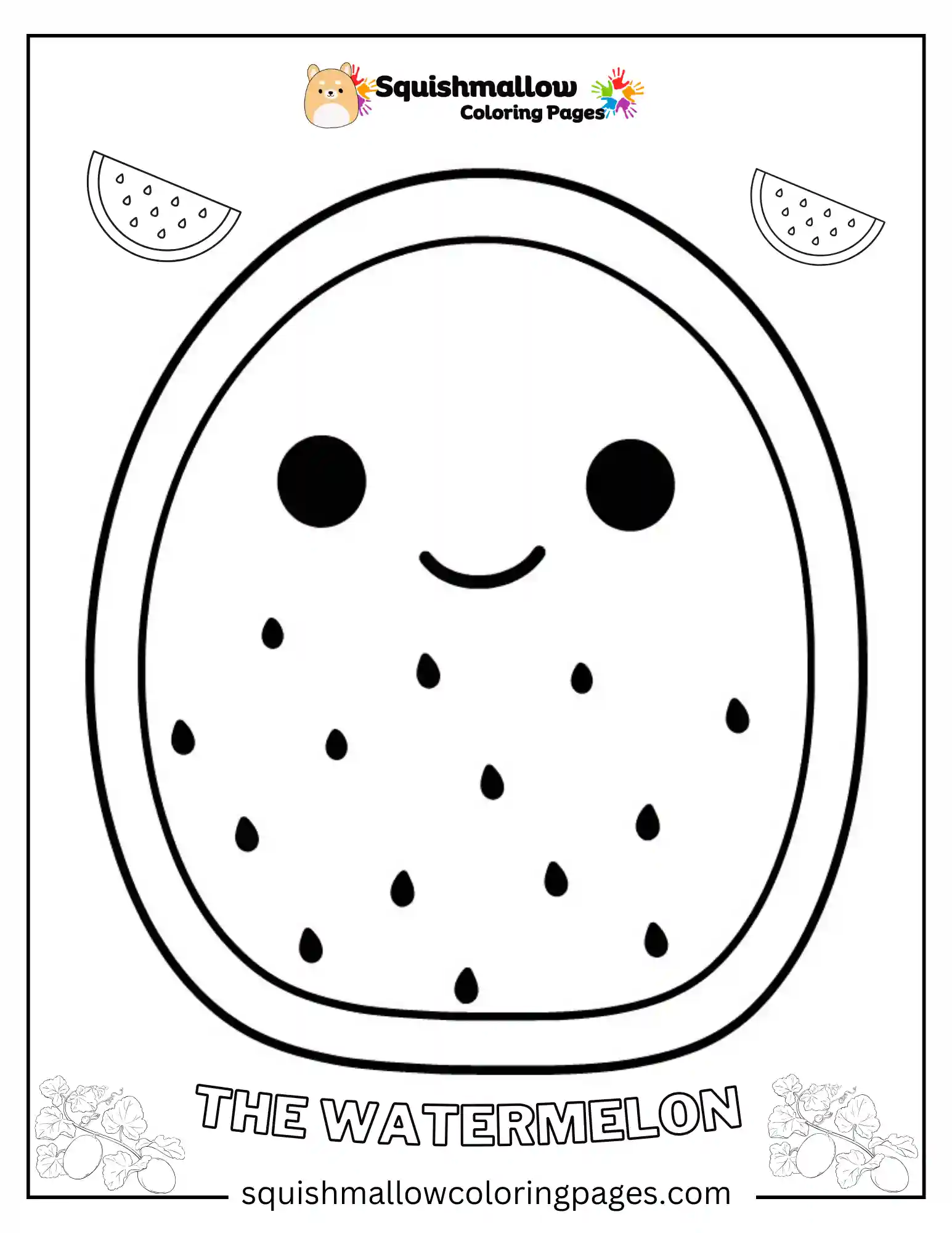 The Watermelon Squishmallow Coloring Pages