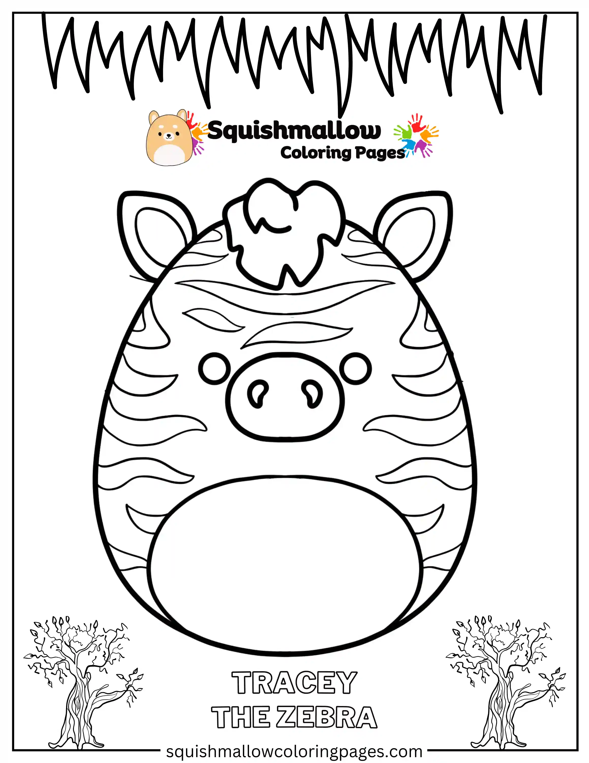 Tracey The Zebra Squishmallow Coloring Pages