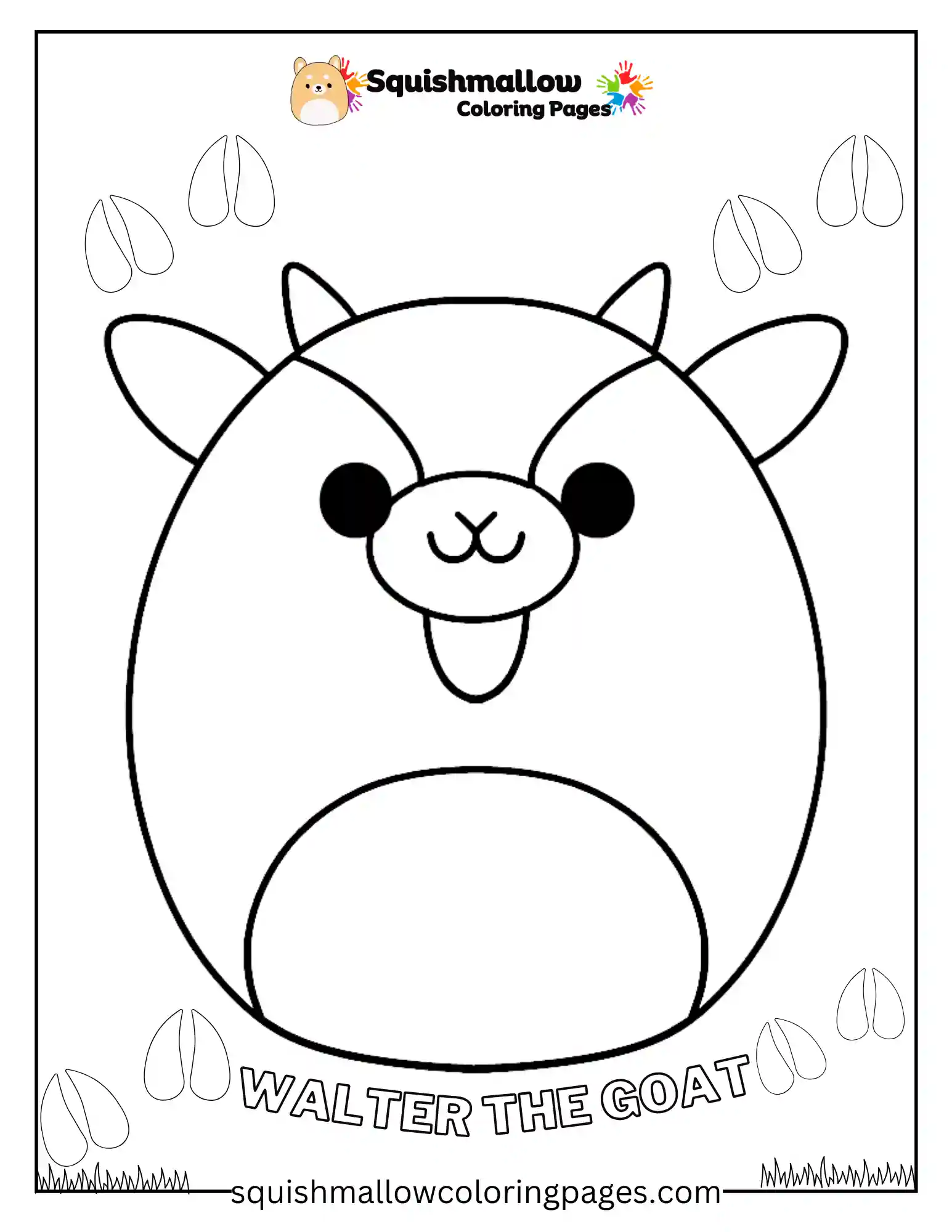 Walter The Goat Squishmallow Coloring Pages