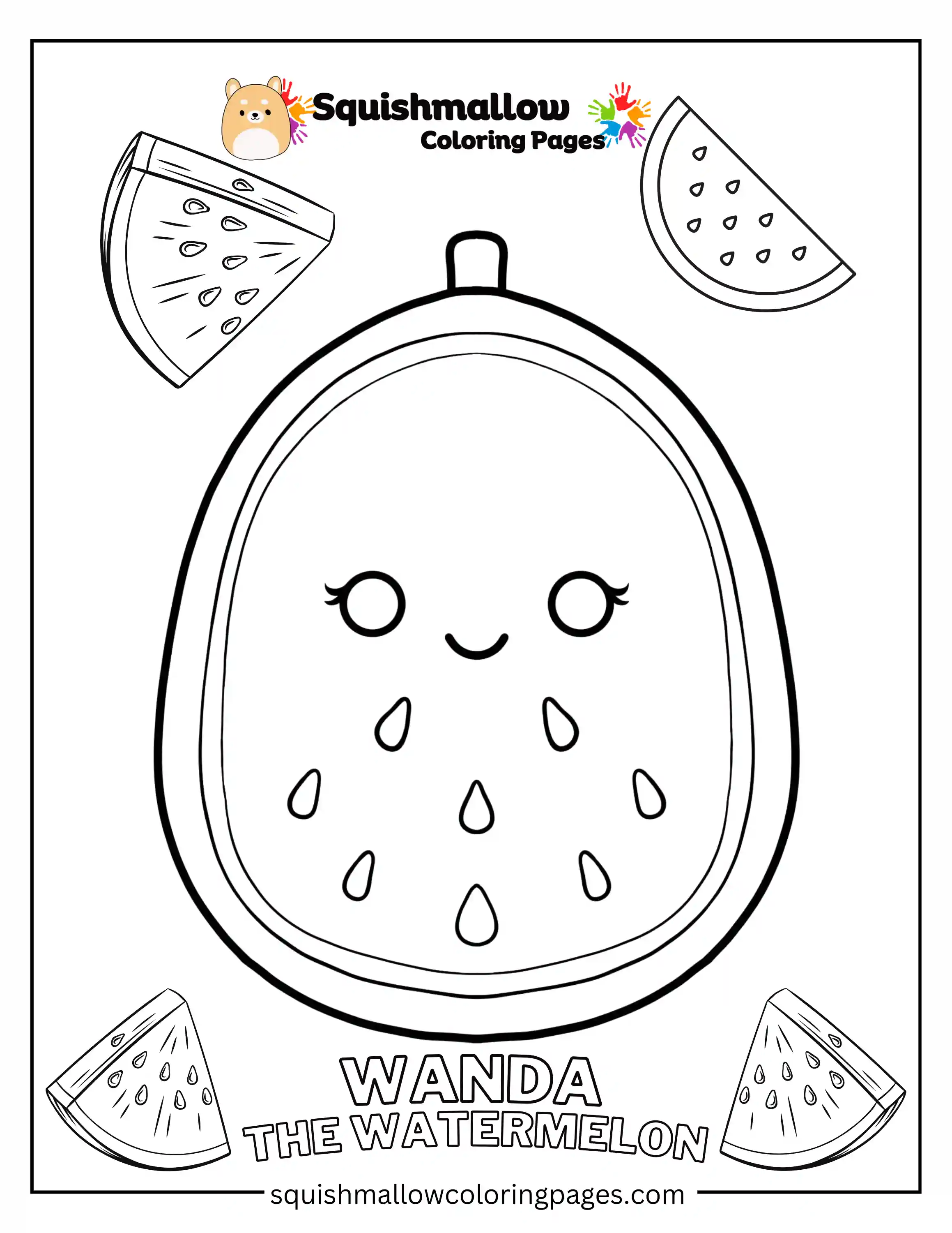 Wanda The Watermelon Squishmallow Coloring Pages