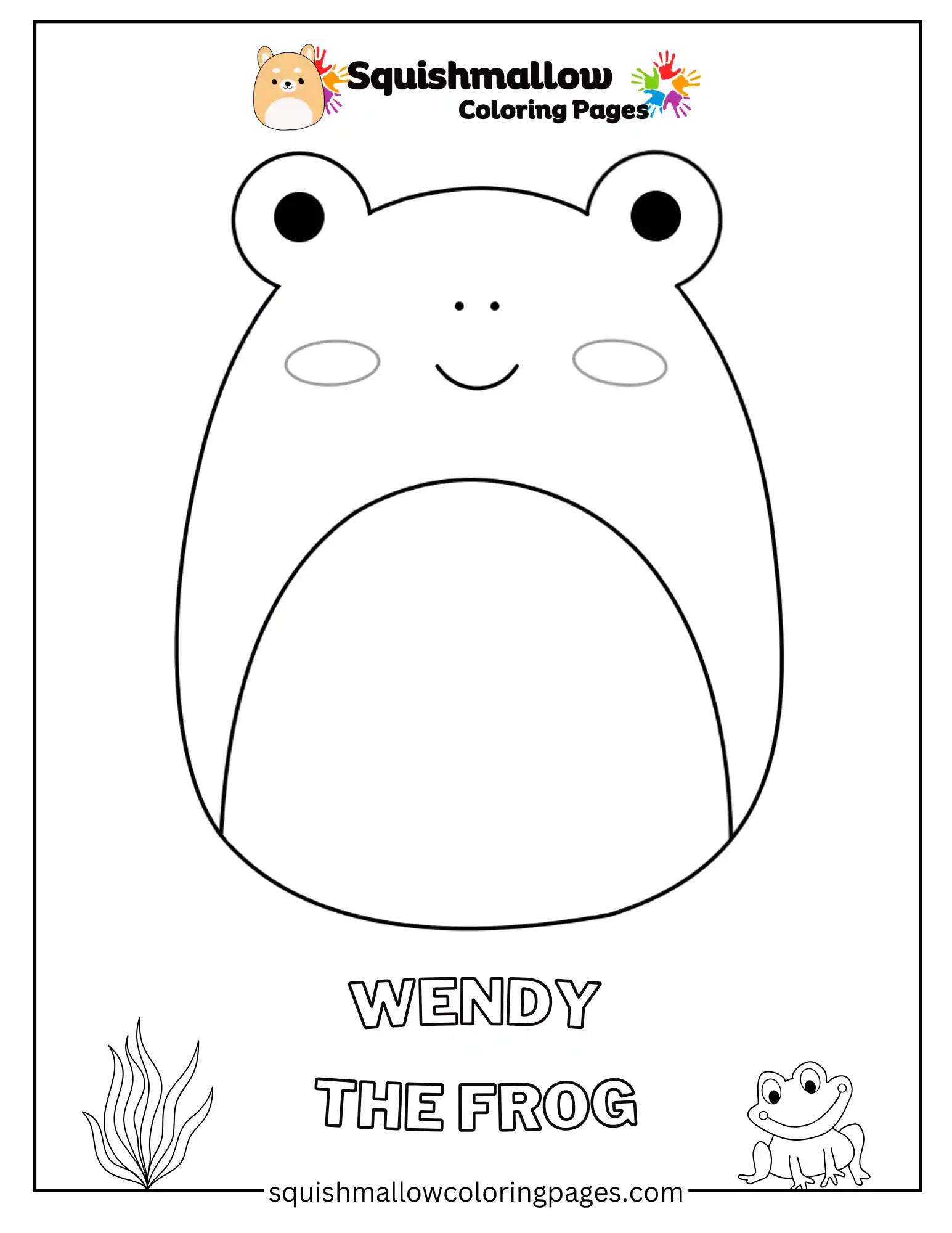 Wendy The Frog Squishmallow Coloring Page