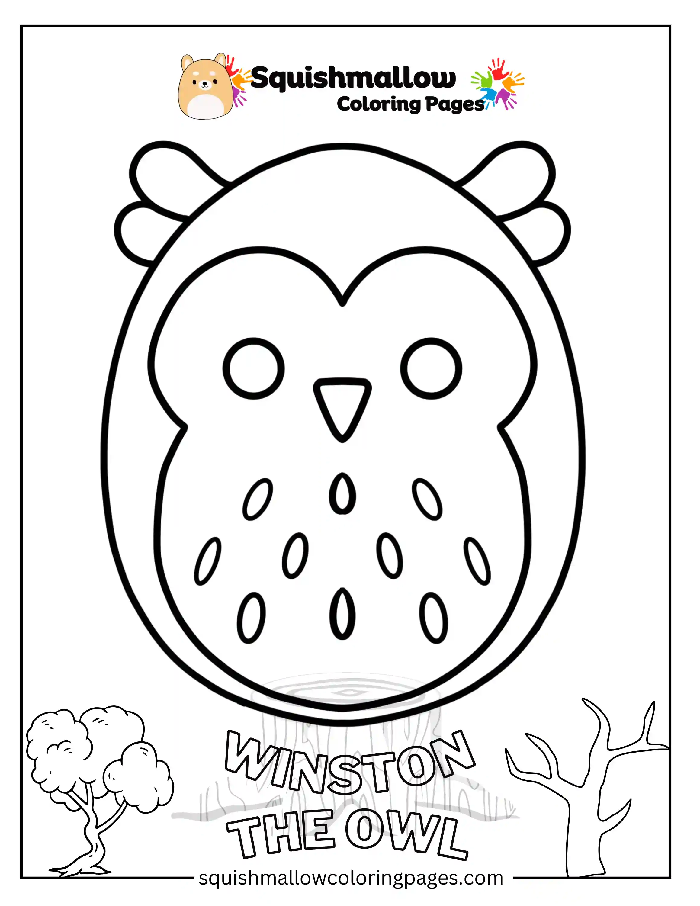 Winston The Owl Squishmallows Coloring Pages