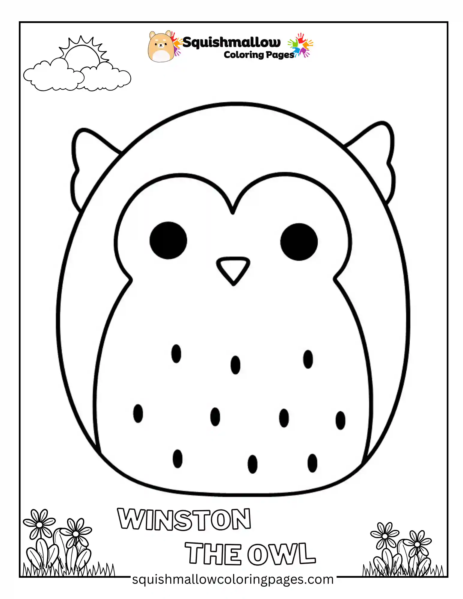 Winston The Owl Squishmallows Coloring Pages
