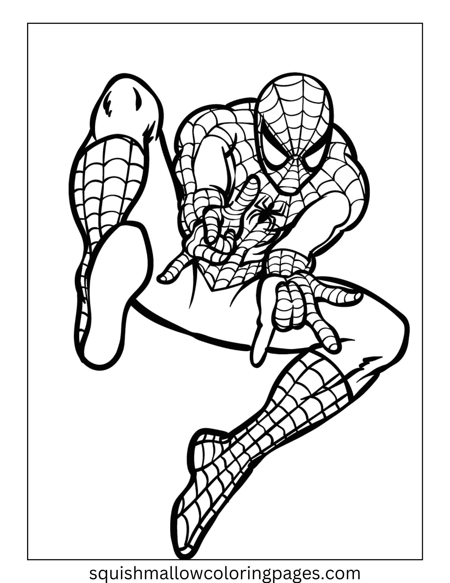 Web Action Spiderman Coloring Pages pdf
