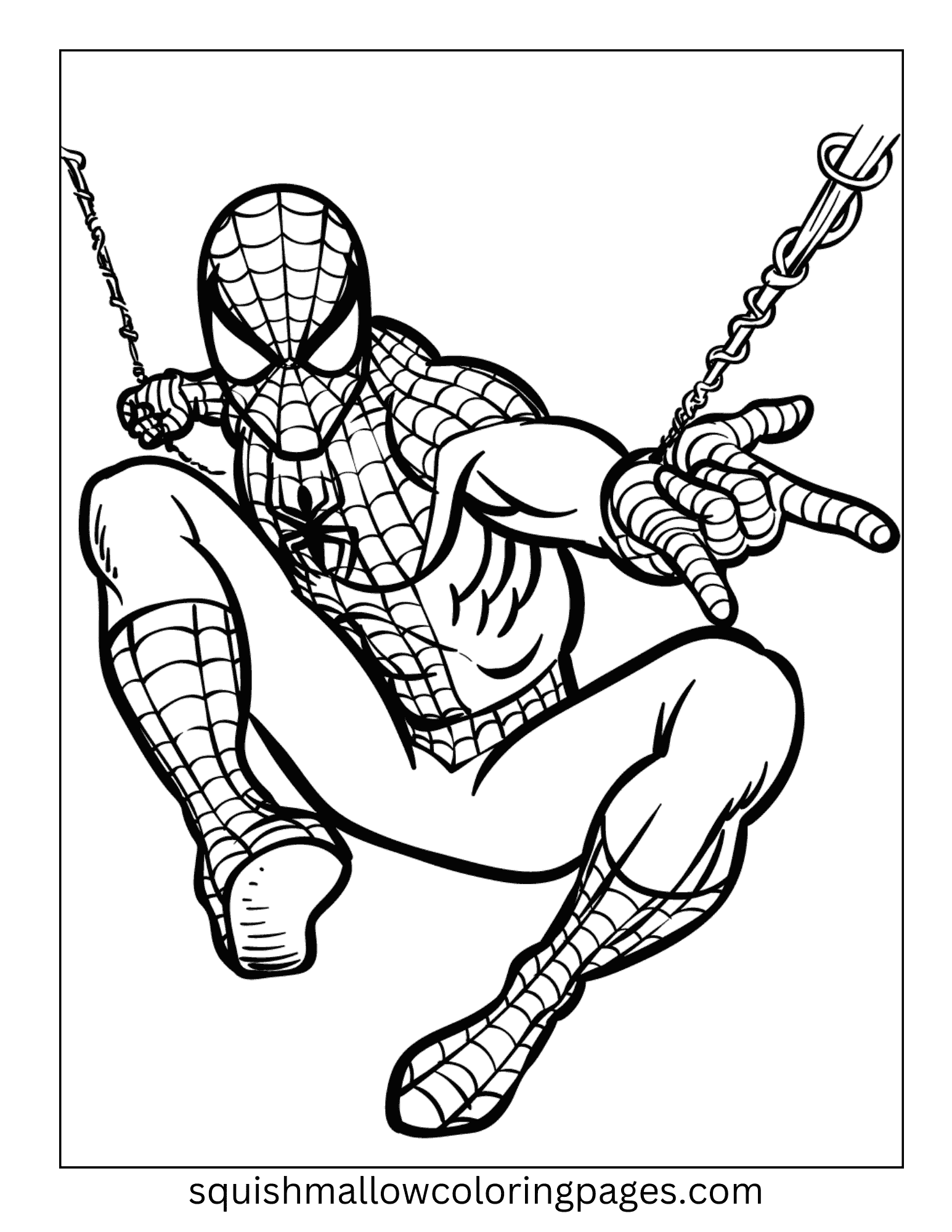 Double Hand Web Spiderman coloring pages