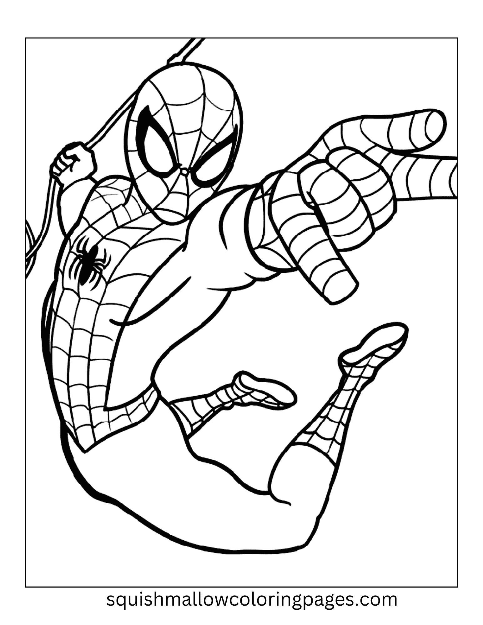 Flying Spiddy spiderman coloring pages free
