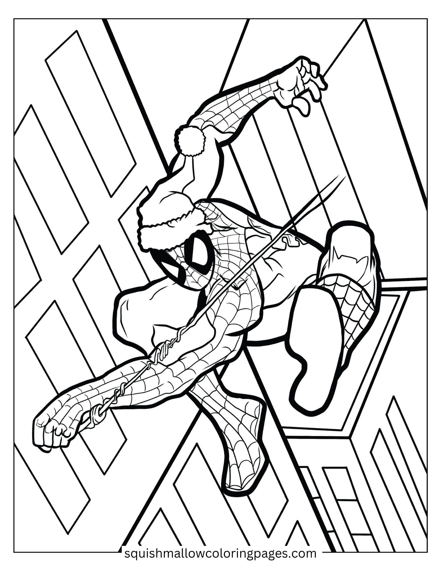 Flying Spiderman coloring pages