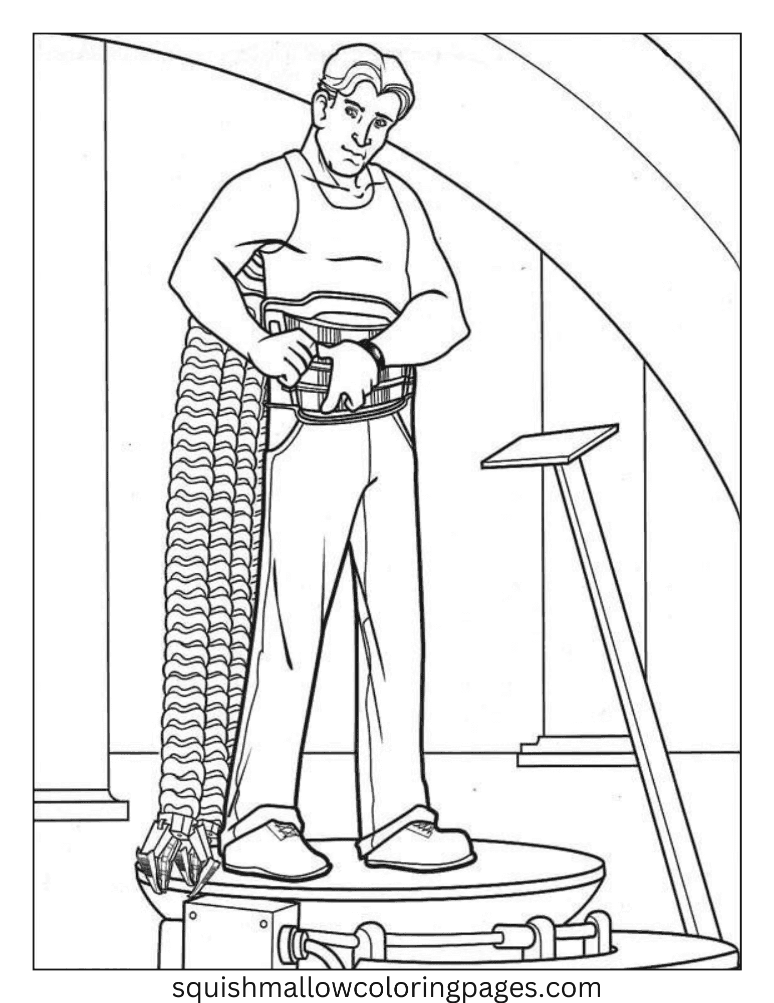 Happy Doctor Octopus Spiderman coloring pages