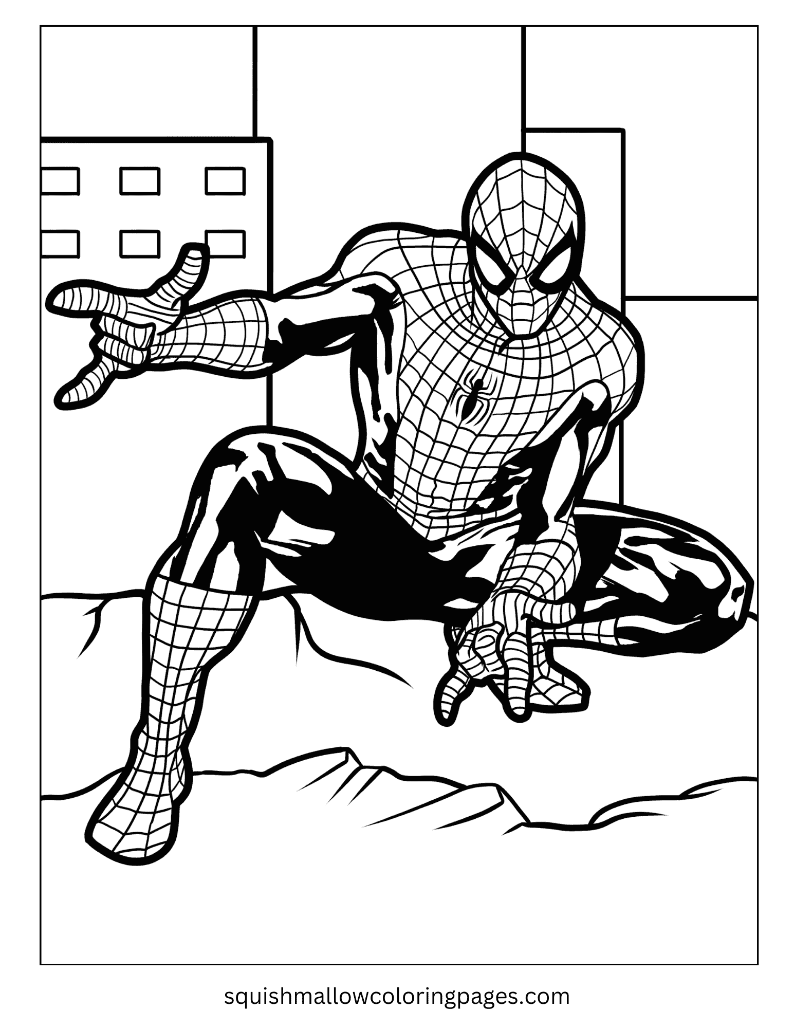 Web Shot Spiderman coloring pages